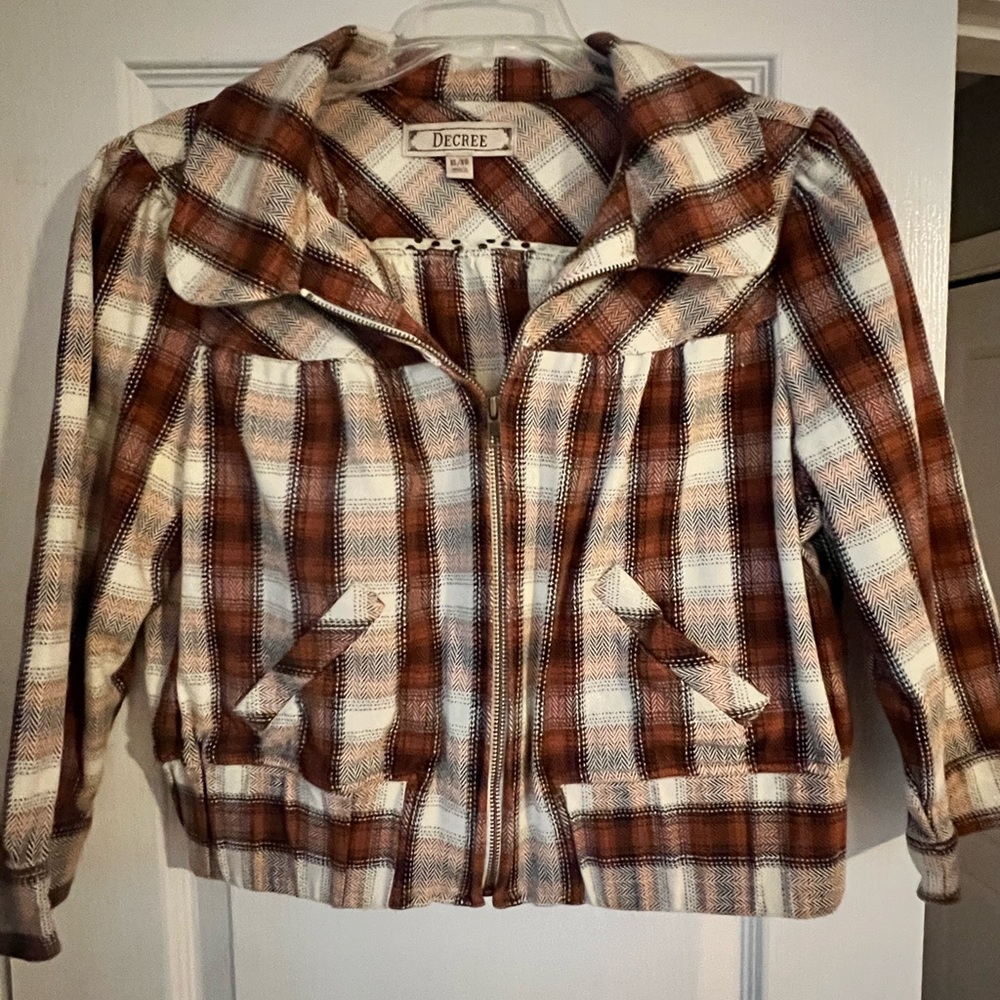DECREE Cropped Plaid Jacket (Like New)